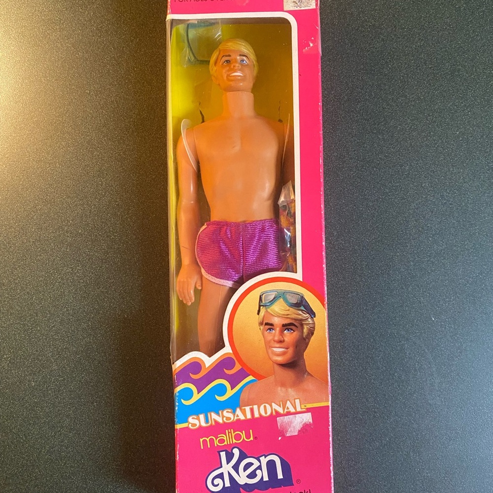 1981 Barbie Sunsational Malibu Ken Doll with Purple Shorts, #1088, NRFB